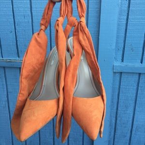 FLASH SALE: Ankle Tie Pointy Suede Pumps